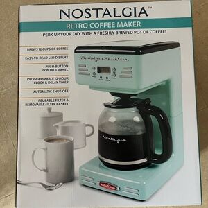 Brand new in box: Nostalgia Coffee maker